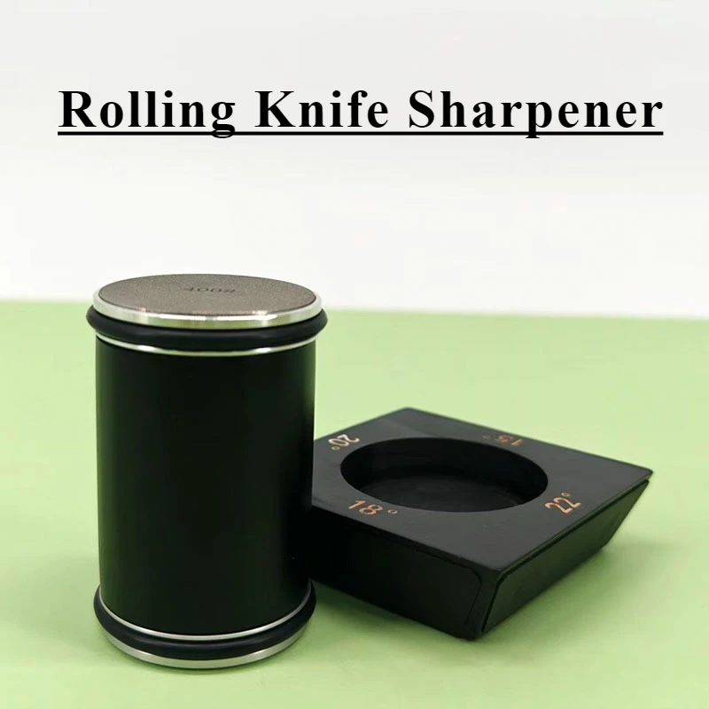 

4-Angle Rolling Knife Sharpener 15/18/20/22° Roller Sharpeners Magnet Wooden base Diamond Grinder Set Woodwork Sharpening System