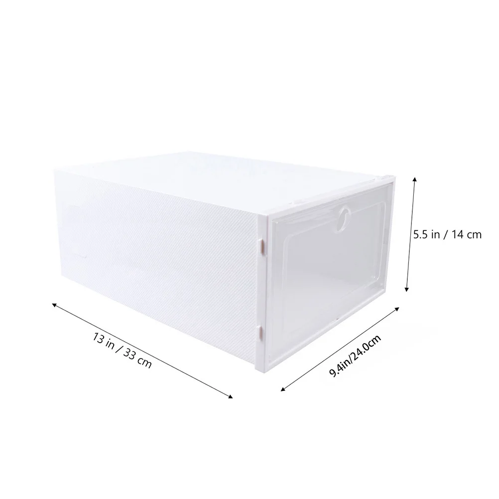 

6Pcs Transparent Shoes Box Stackable Drawer Type Organizer Storage Container for Closet Entryway Under Bed Shoes Box