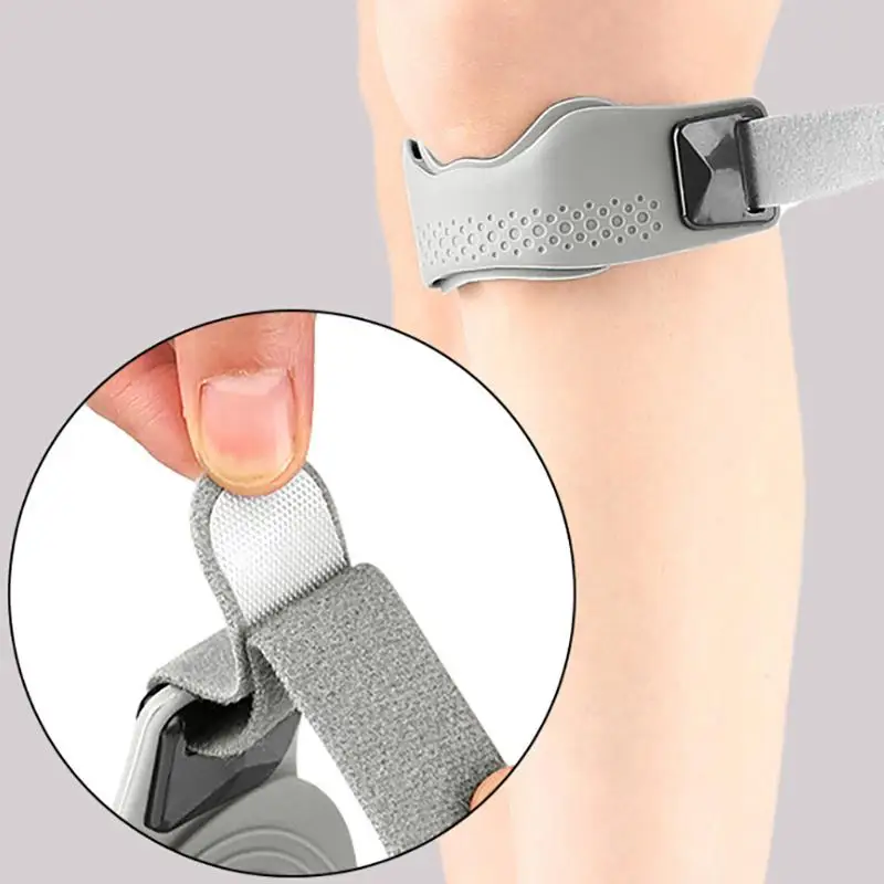 1 Stück Silikon-Patellasehnen-Stützband, verstellbare Knie-Stützpolster für Männer und Frauen, Sport, Laufen, Tennis, Springerknie – Detail 12