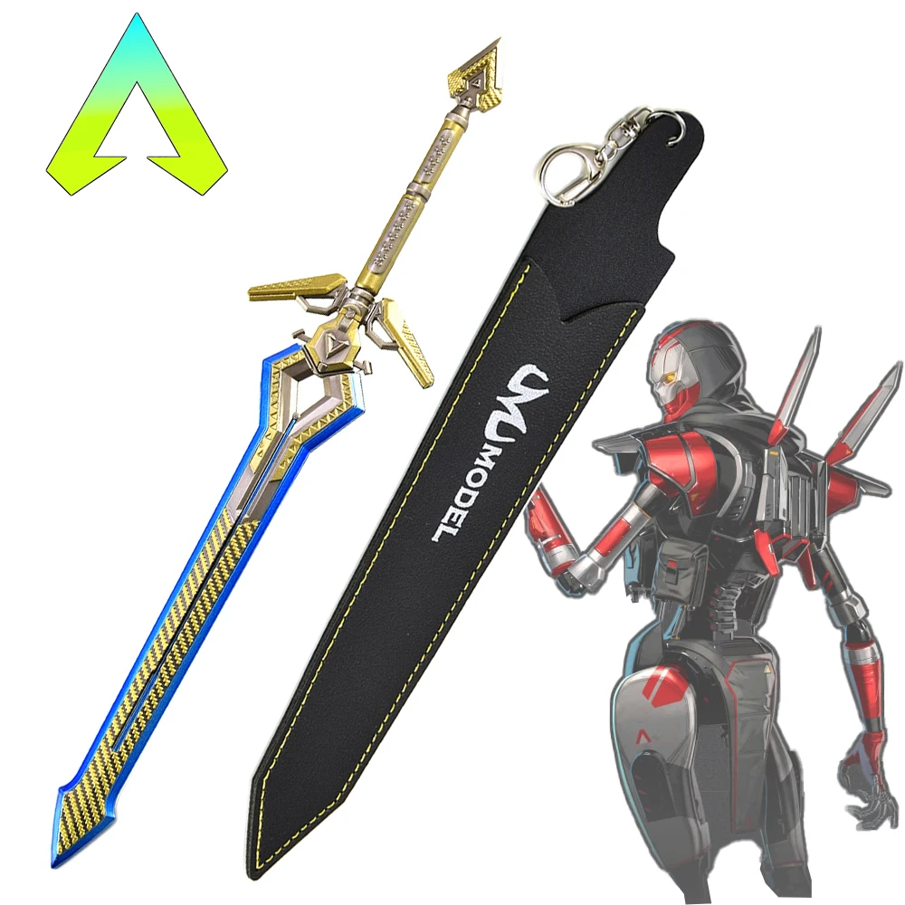 Modelo de armas periféricas de juego APEX de 30CM, espada de energía básica, Funda de cuero, versión totalmente de Metal, adornos de juguete, artesanías, regalos para niños