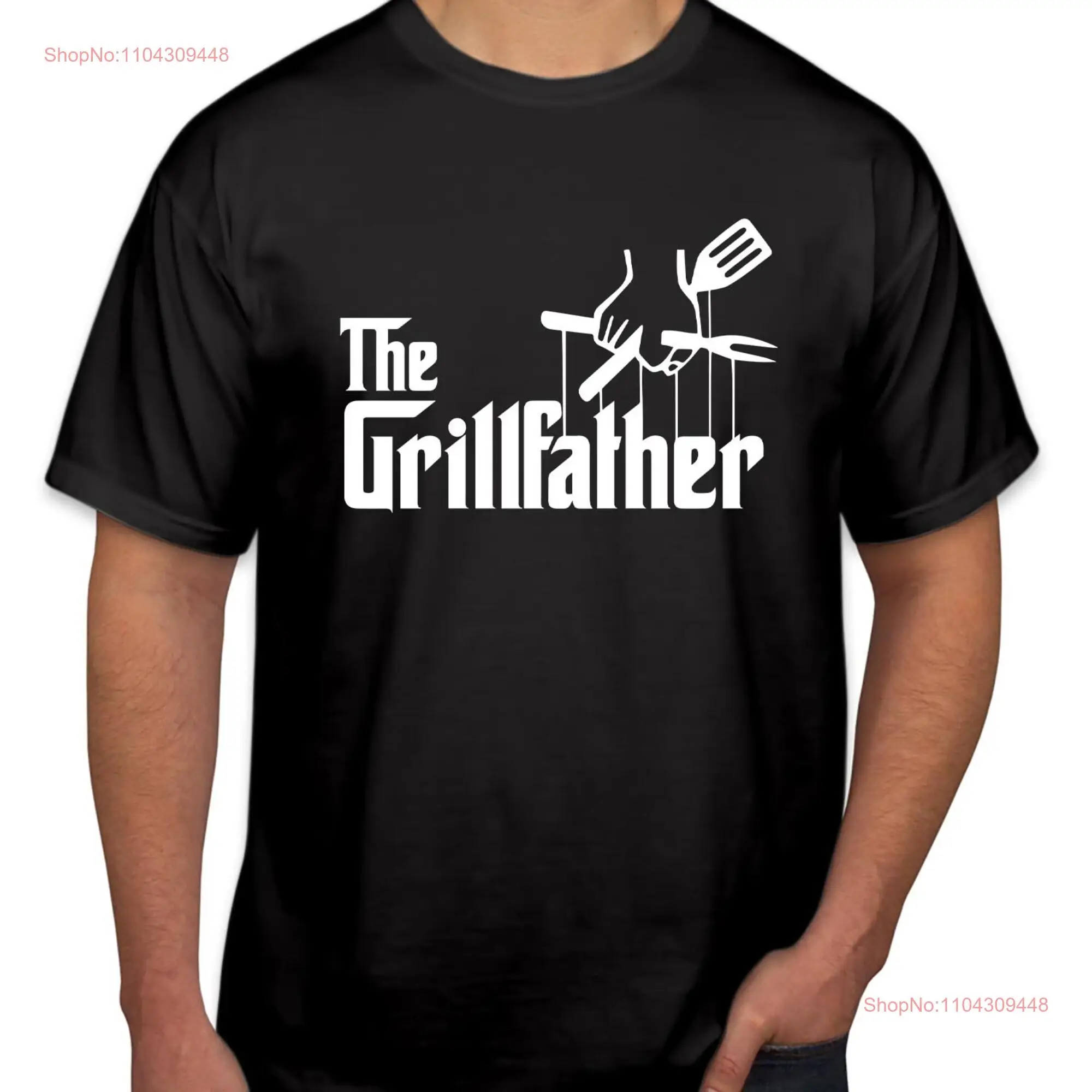 TSHIRT 1146 The Grillfather Cool BBQ Grill Chef Fathers Day T Shirt Funny Top dad Birthday gaming for Him Her