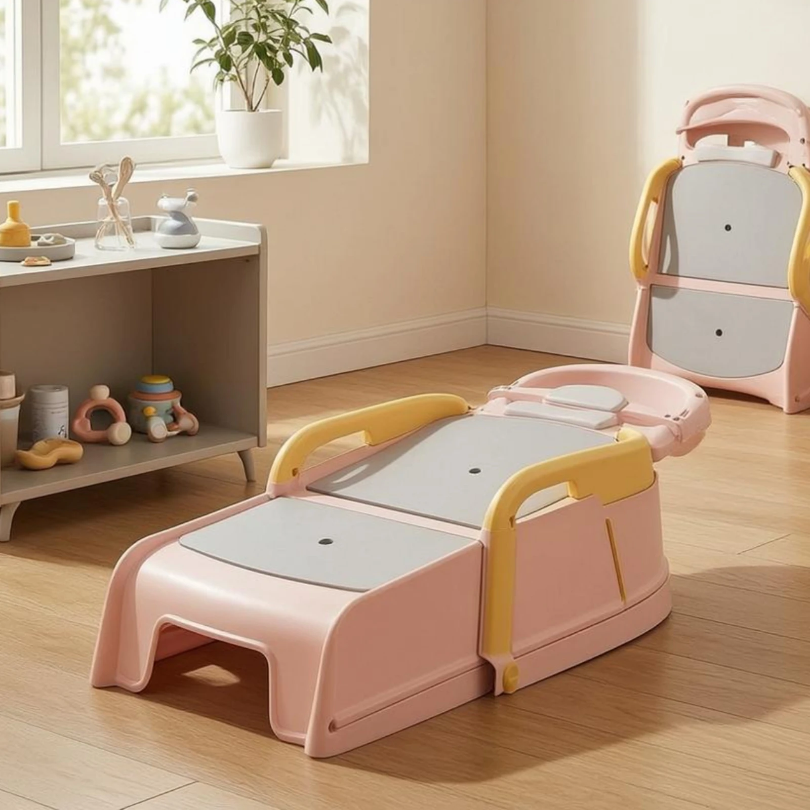 

Foldable Shampoo Chair Armrests Reclining Shampoo Chair Home Furniture Compact Easy to Clean