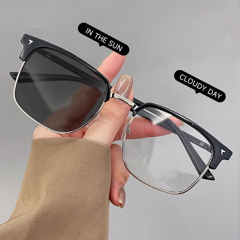 Karos Fashion Photochrome Sonnenbrille Tag Nacht Verwenden Sie UV400 Blaulicht-blockierende Brille Unisex Campus-Stil Personalisierte Brillen
