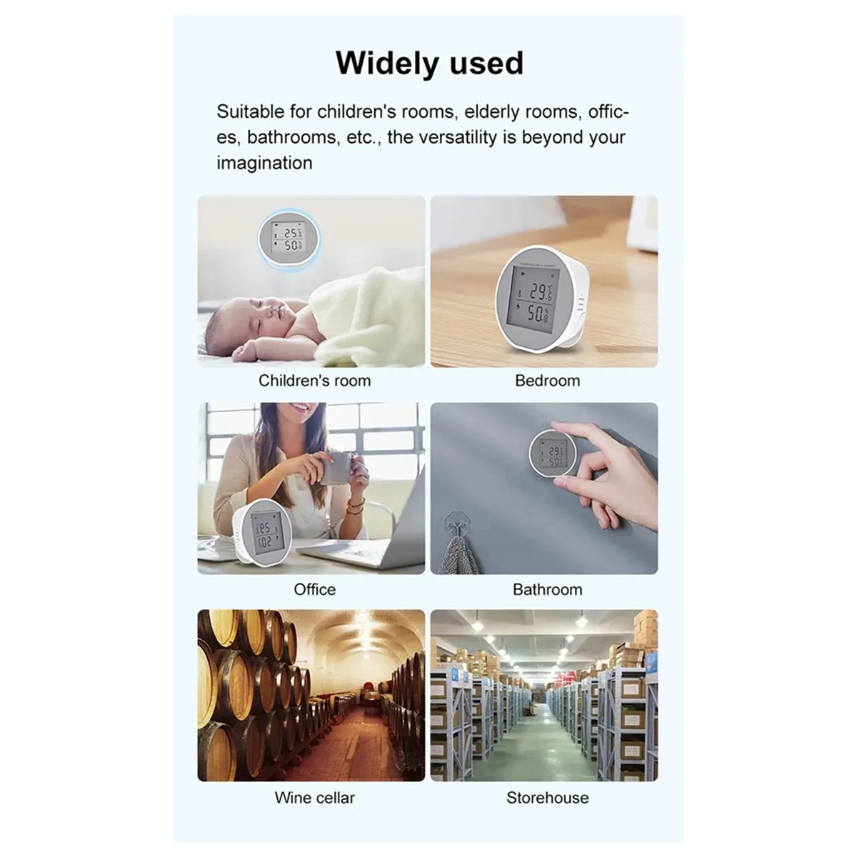 GOB-oTuya Wifi อุณหภูมิความชื้นเซนเซอร์ในร่มเครื่องวัดอุณหภูมิเครื่องวัดอุณหภูมิ Smart Life App แบตเตอรี่หรือ USB