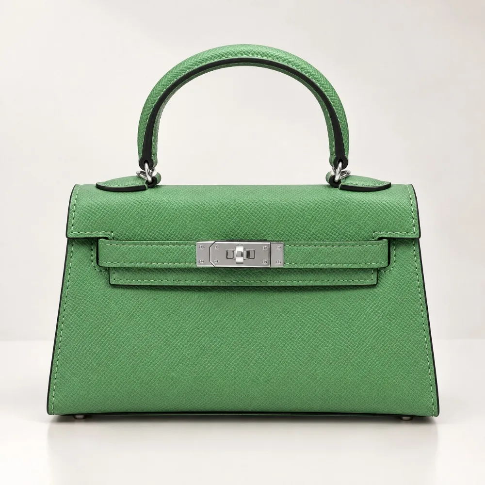Mini Structured Leather Handbag,Top Handle Crossbody Shoulder Bag,Textured Leather Tote Purse for Daily Commuting & Casual Wear