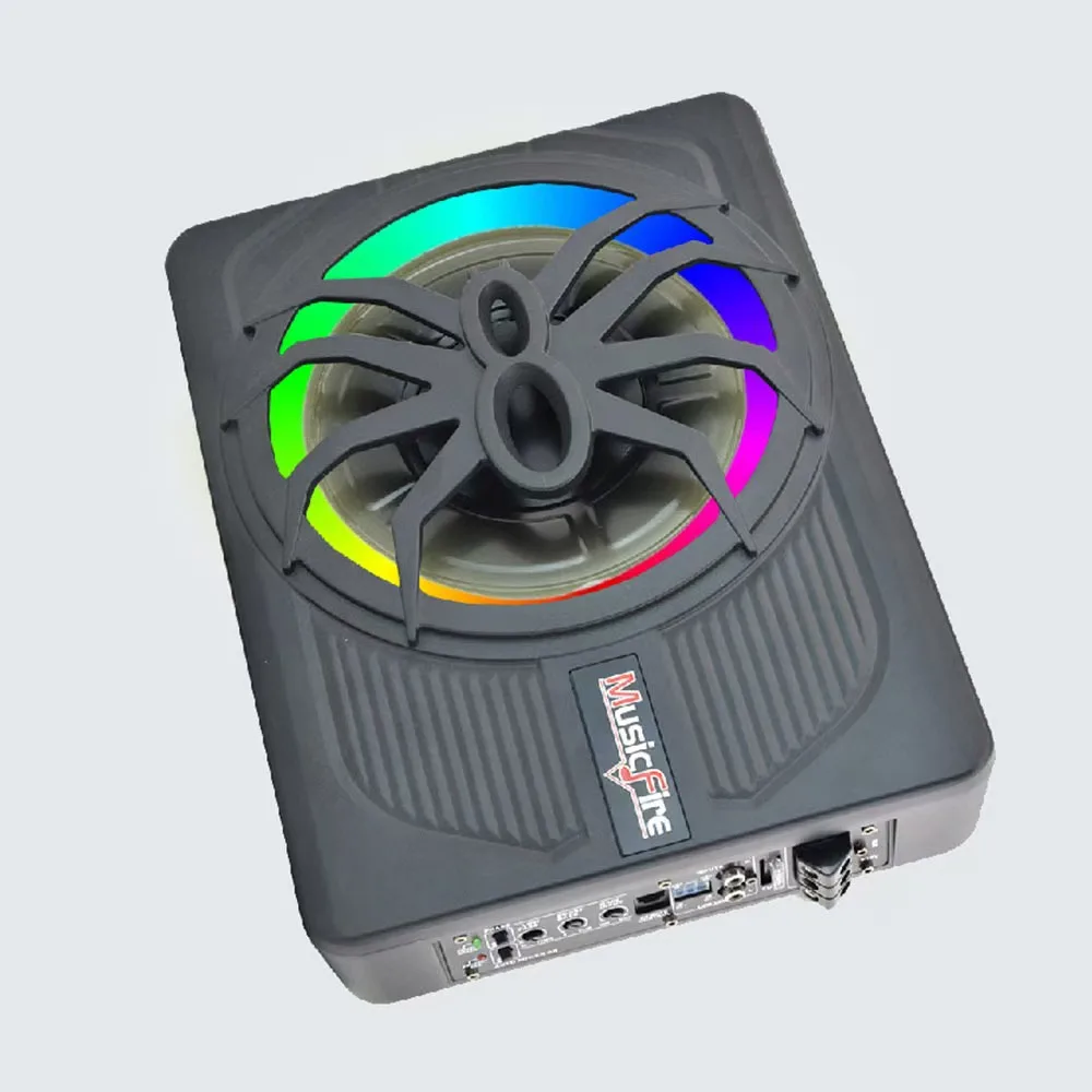 top 800W 10-inch Spider Style Car Ultra-thin Subwoofer available in 4 styles: no light, blue light, green light, colorful light