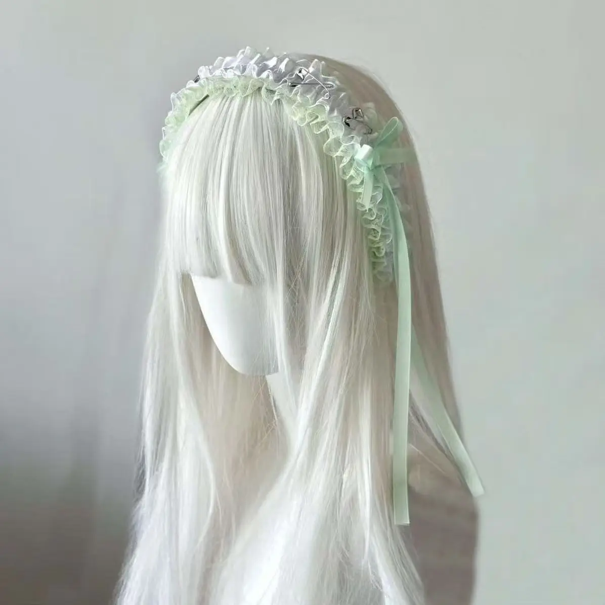 리본, 레이스 및 버클이 있는 소녀용 로리타 머리띠, 여성용 빈티지 스타일 헤어 밴드 후프, 할로윈 파티 헤어 액세서리