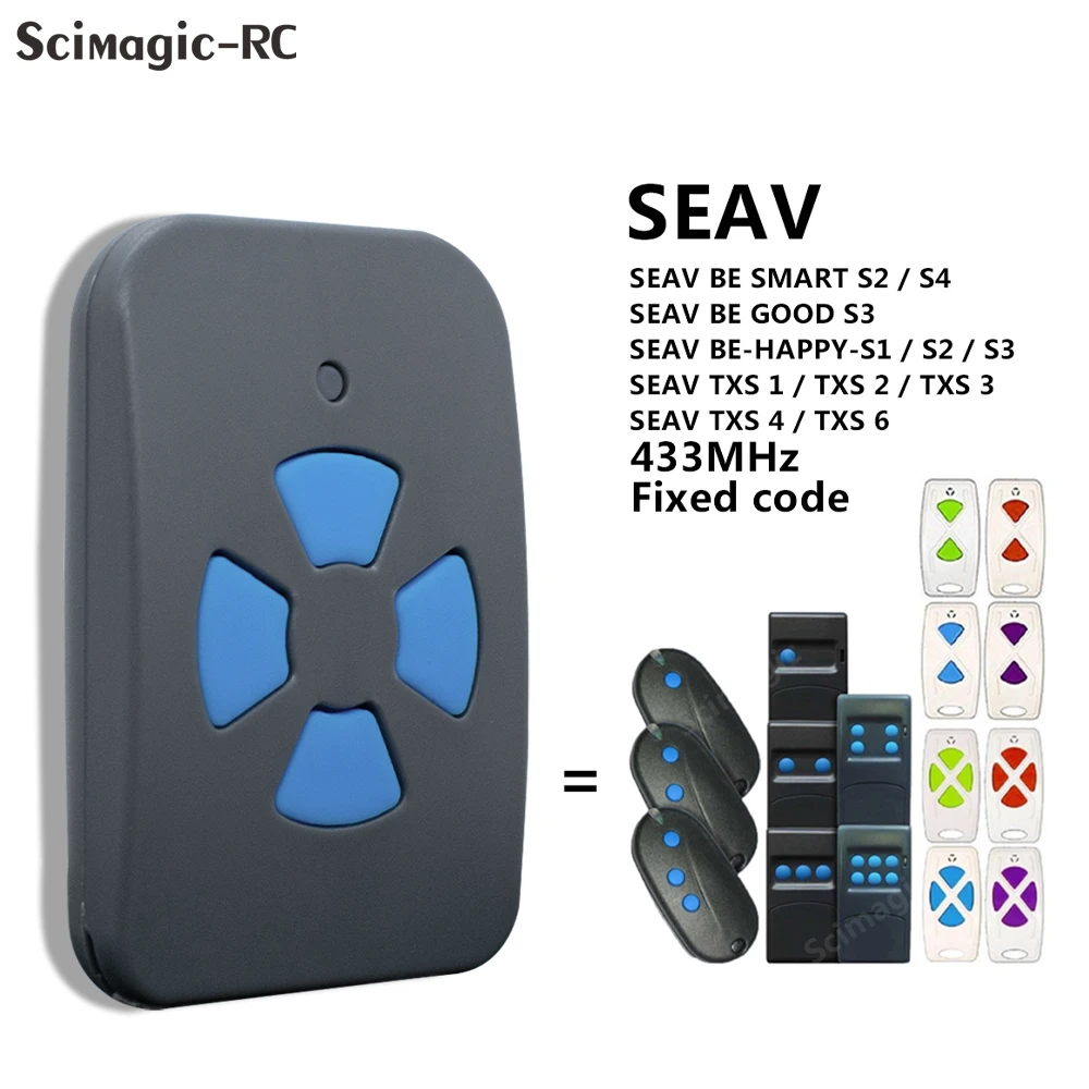 

Hand Transmitter SEAV TXS1 TXS2 TXS3 TXS4 TXS6 BE HAPPY-S1 HAPPY-S2 HAPPY-S3 SMART S2 S4 433.92MHz Fixed Code Controller Clone