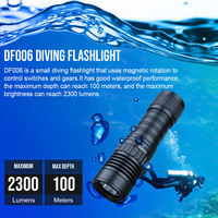 Trustfire DF006 Super bright Diving Flashlight IP68 Waterproof Professional diving light Powered by 26650 battery With hand rope