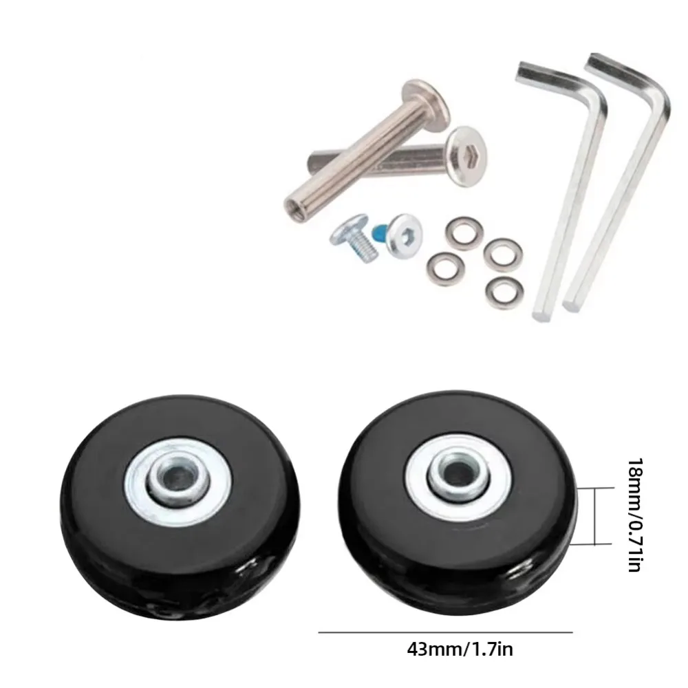 

40-70mm Travel Luggage Silent Casters Flexible Quiet Rolling Rubber Luggage Wheels Strong Load-Bearing Easy Installation
