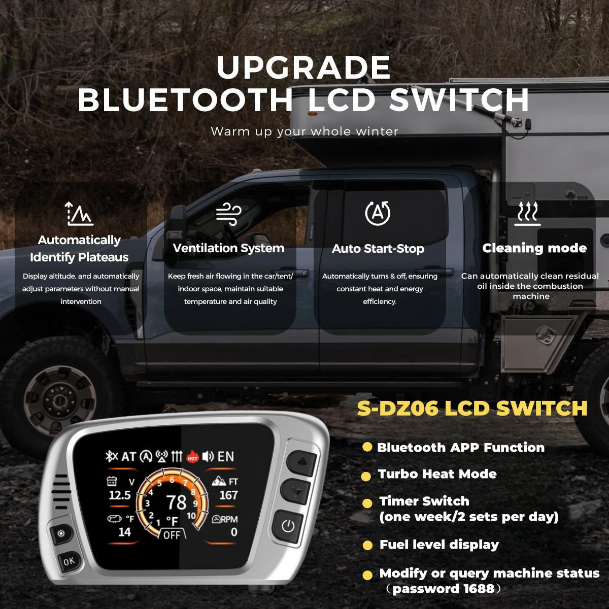 8KW الديزل سخان التوقف 12 فولت/220 فولت صندوق أدوات محمول مع تطبيق بلوتوث ، شاشة الكريستال السائل شاشة سخان الديزل للشاحنات قوارب المنزل RV #2