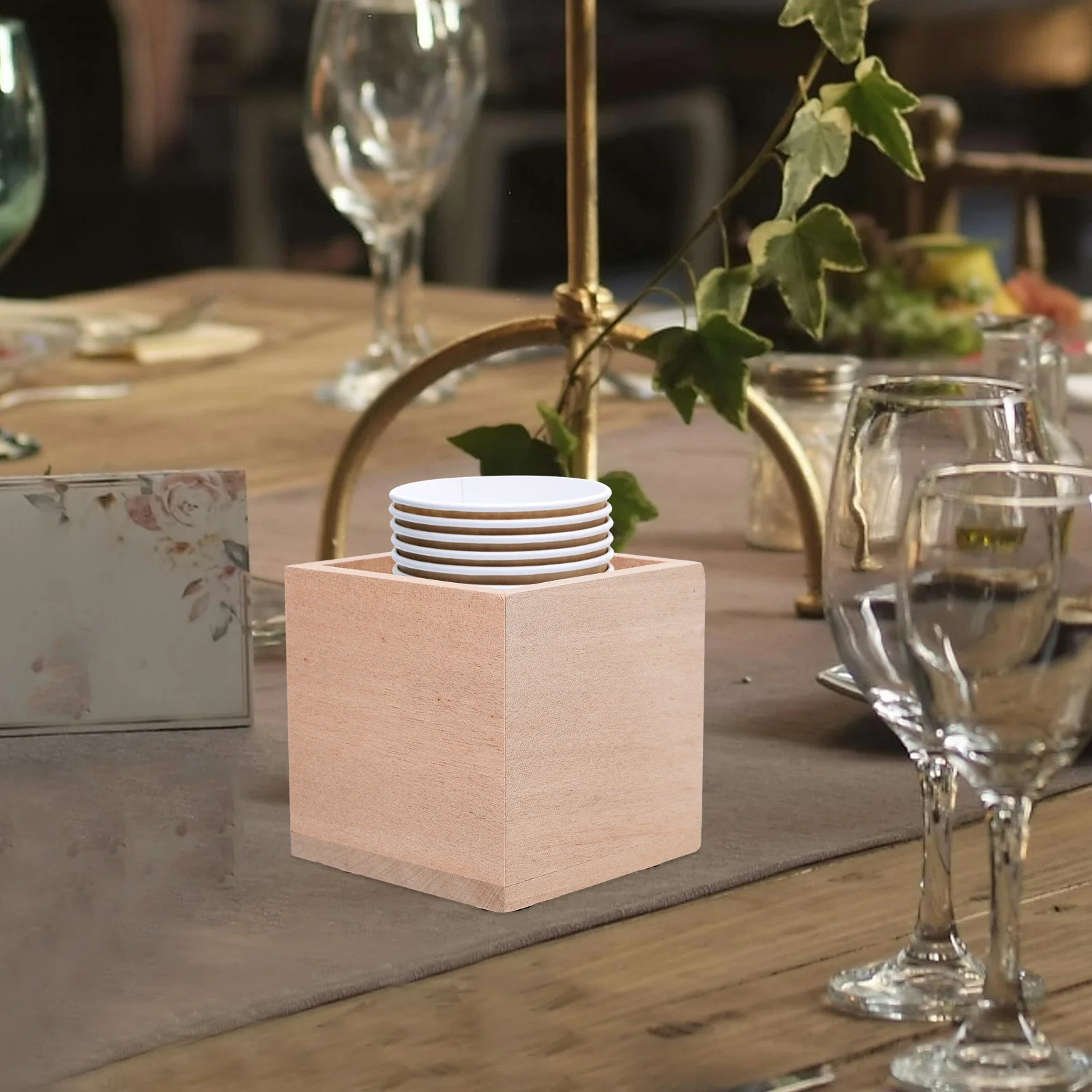 

Wooden Paper Paper Cup Holder Holder Home Hotel Restaurant Cups Dispenser Storage ganizer Bathroom St Display Rack