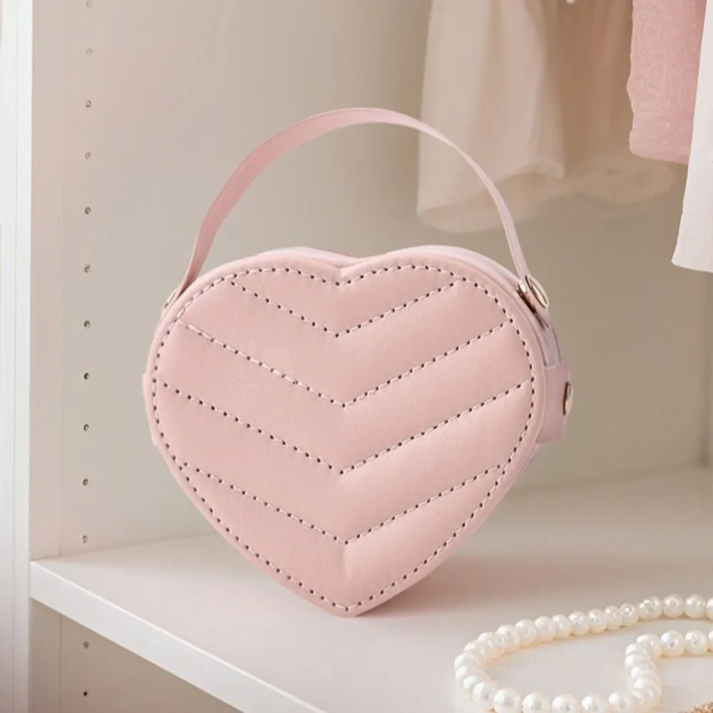 Portable Jewelry Storage Box Heart-shaped Storage Box Jewelry Organizer Earring Holder Compact Valentine Gift Packaging Box