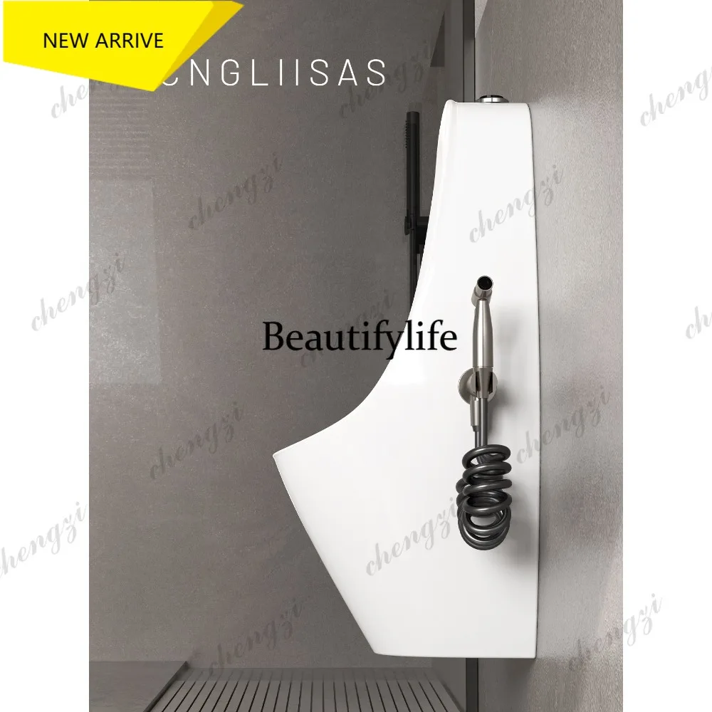 

M178 Ultra-narrow urinal with spray gun Wall-mounted urinal Men's splash-proof urinal Induction flush