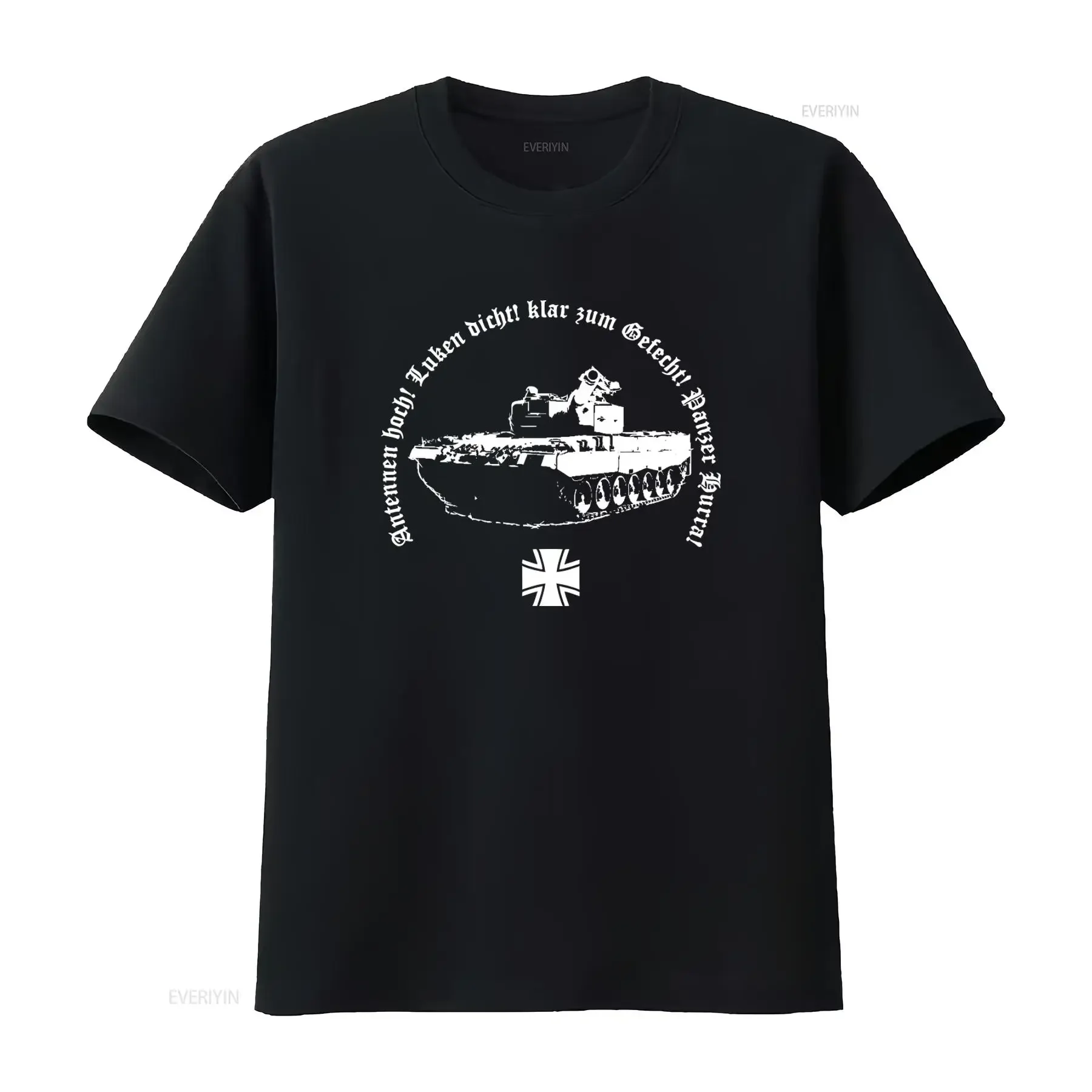 Tank Force Military Bundeswehr German Panzermann Antennas High Quality Men's T Shirt vintage Washed Comfortable streetwear