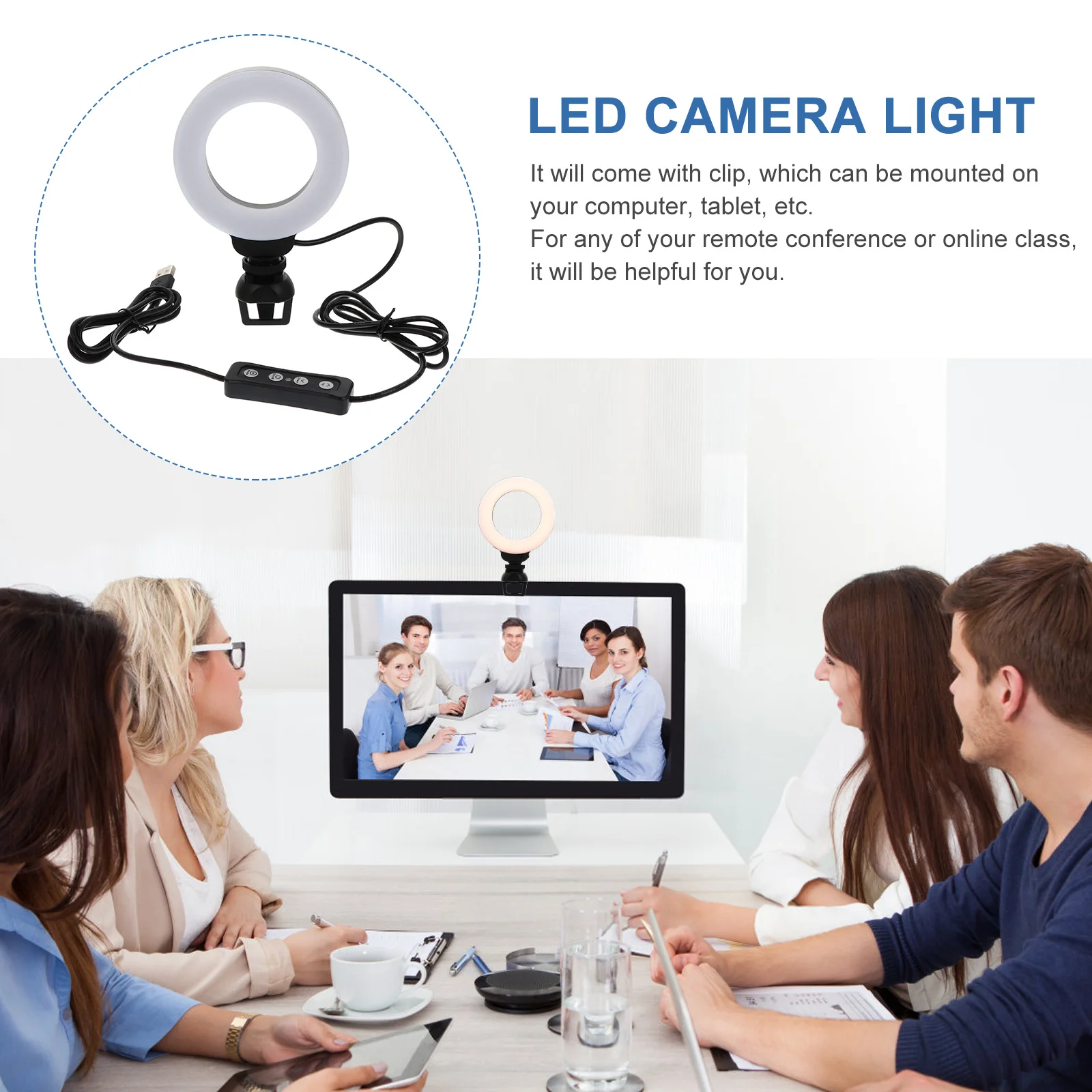 

4 Inch Ring Light For Video Conference Led Webcam Lighting Broadcasting Fill Light Laptop Zoom Meeting Interview Streaming Clip