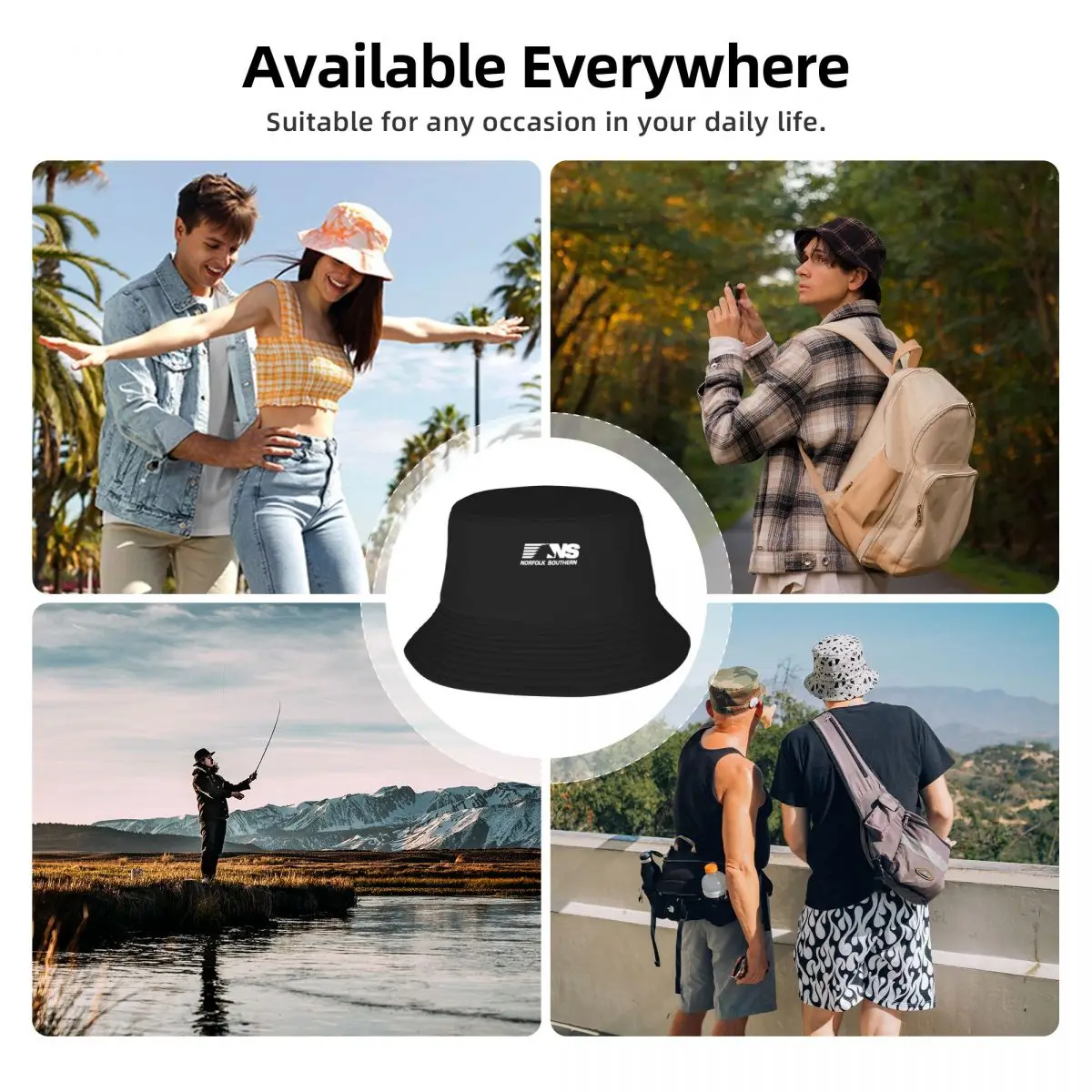 Norfolk Southern Rail topi Bucket pria topi pantai baru di dalam topi merek mewah untuk pria wanita