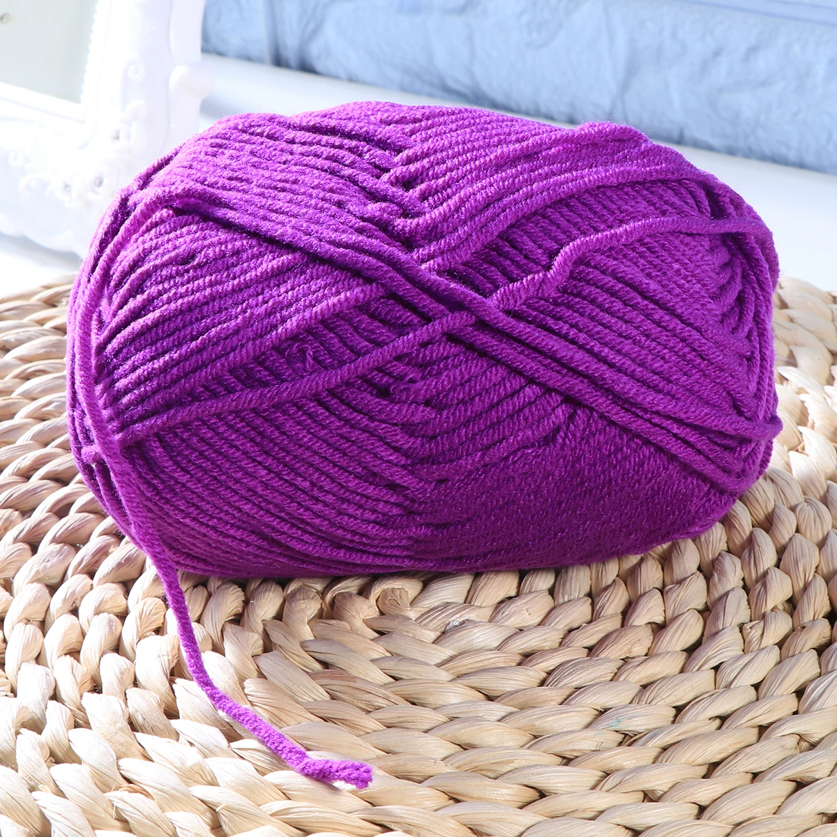 

50 G Milk Cotton Yarn for Crochet Crocheting Bulky Chunky Hand Knitting Weaving Beginner