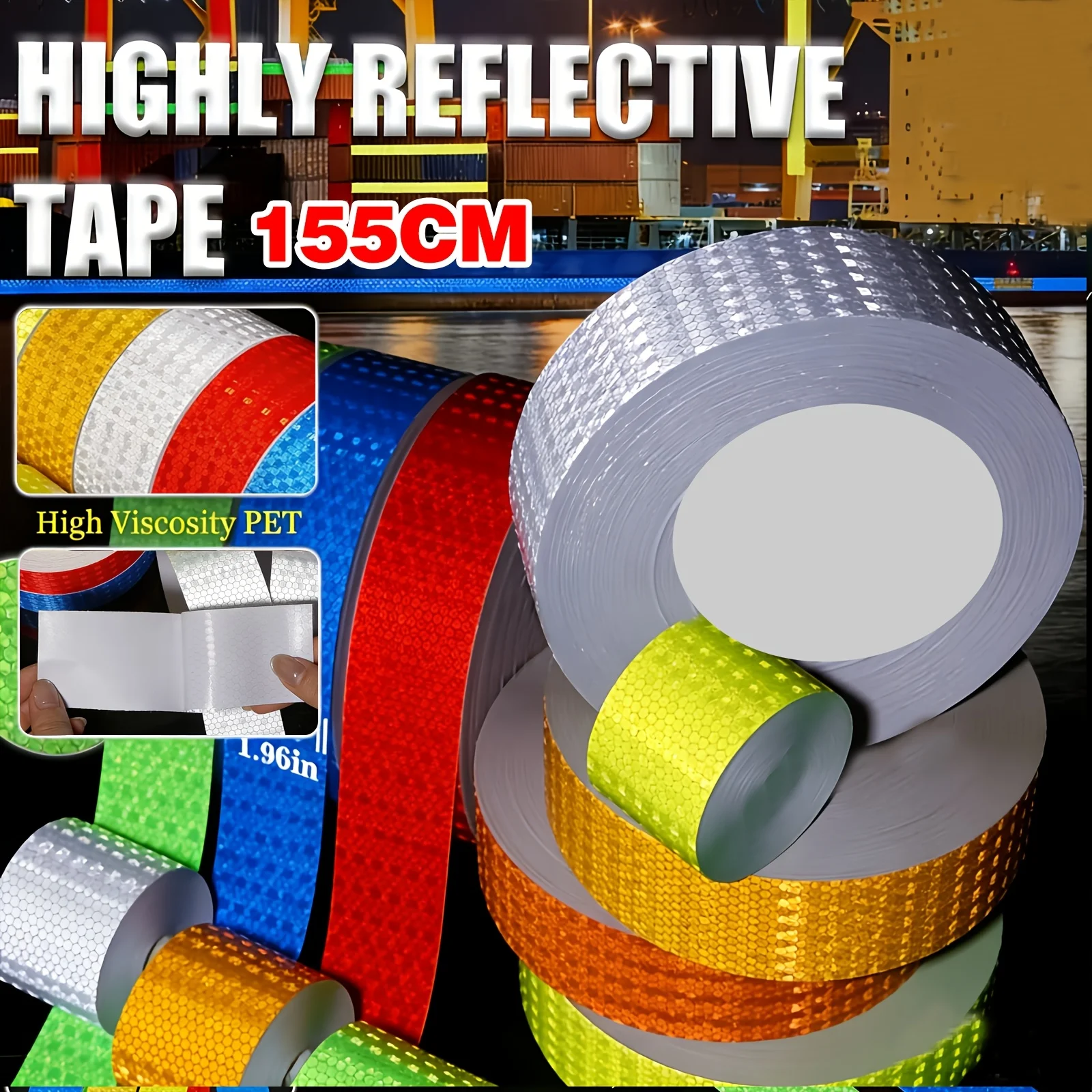 1.97Inch Solid Color Lattice Reflective Sticker with High Visibility and Durable Reflective Tape Danger Warning Visible at Night