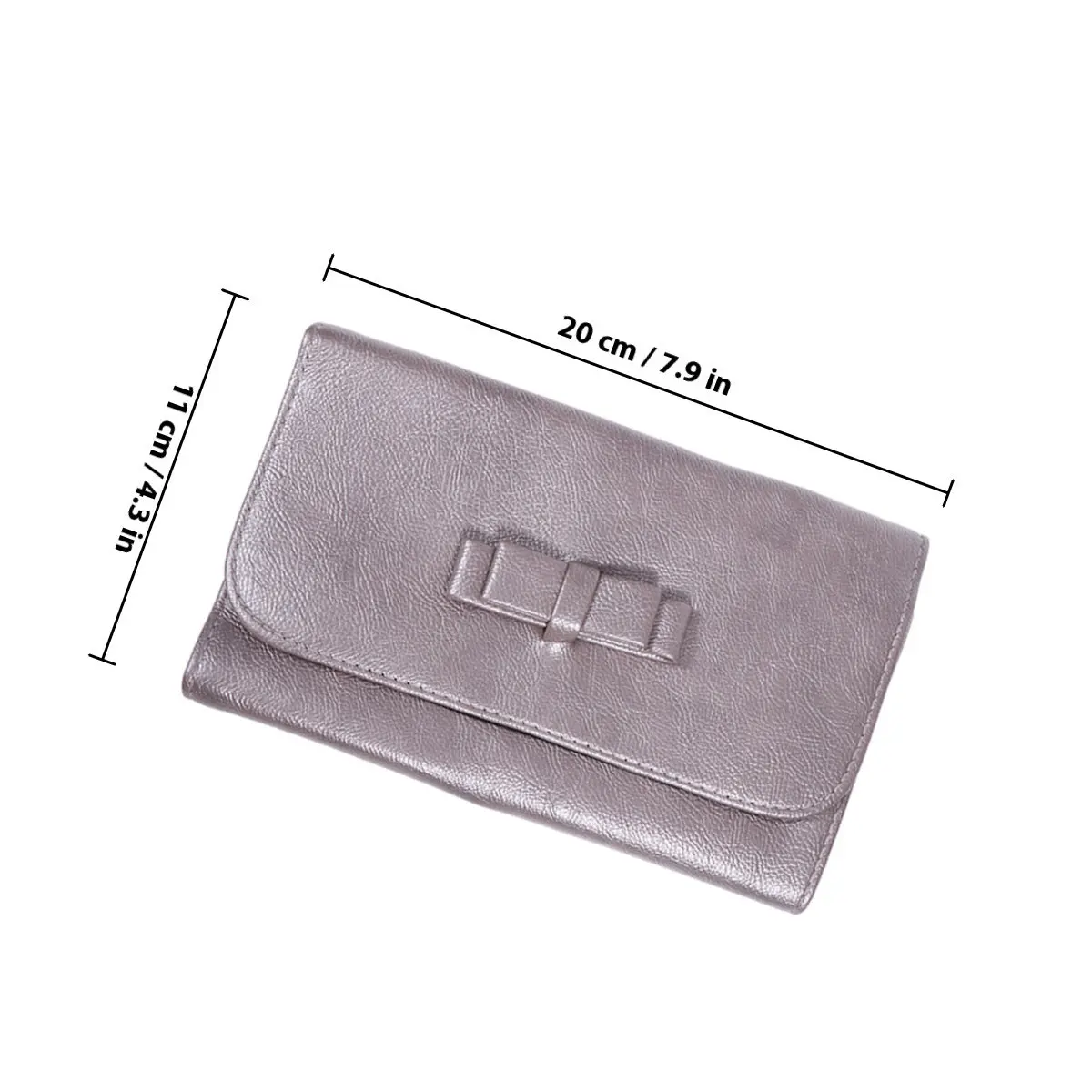 Folding PU Brush Bag Travel-Sized Makeup Brush Holder Organizer for Foundation Concealer Mascara Eyeliner Dusty
