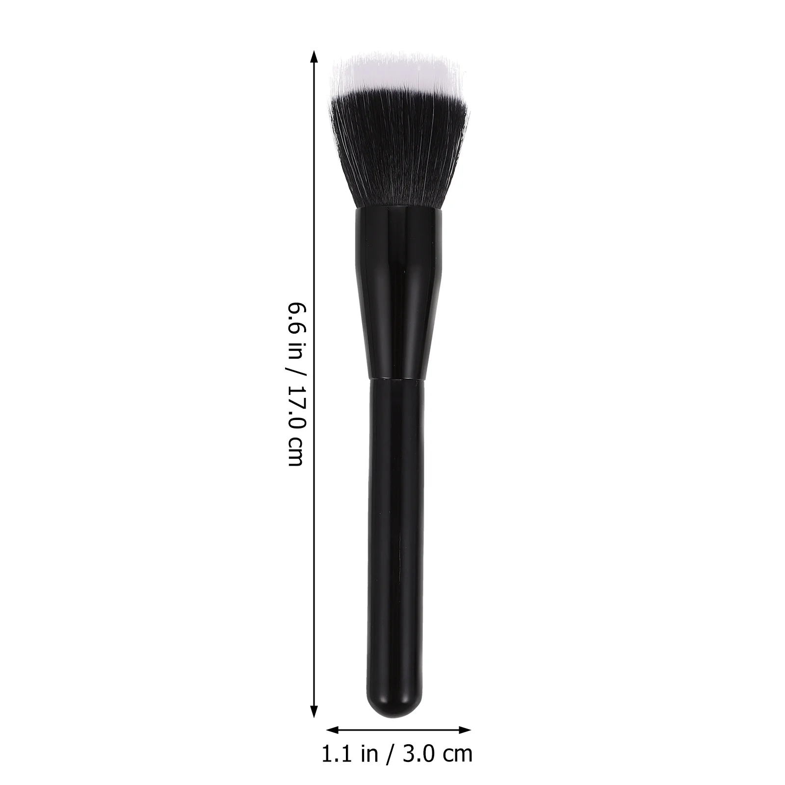 

2Pcs Blush Makeup Brushes Double-Layer Fiber Artificial Stippling Flat-Head Painted Wooden Handle for Natural Powder Transition