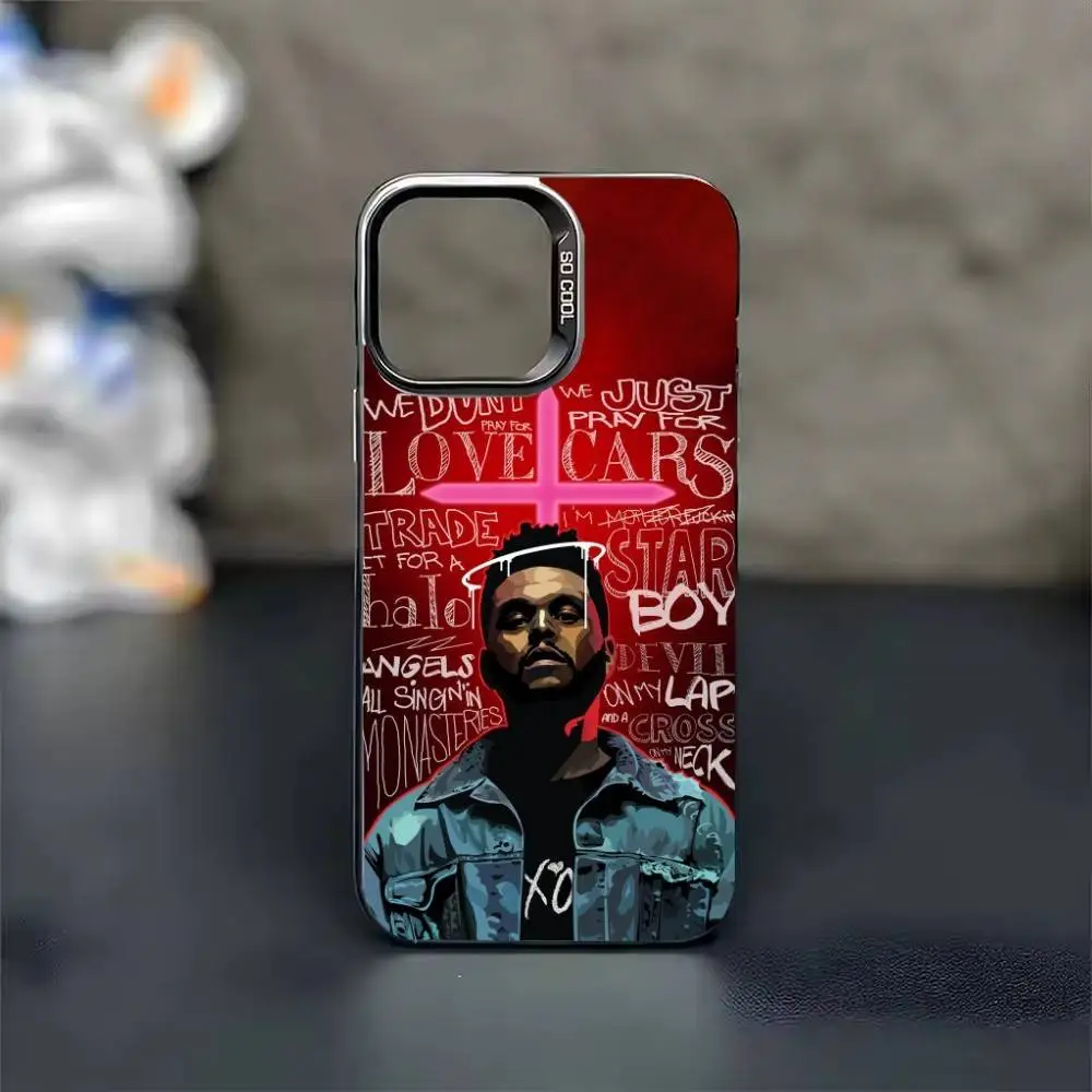 Die W-Weeknd XO Handyhülle für iPhone 17,16,15,14,13,12,11, Pro Max, Plus, schwarze Candy Silver Cover