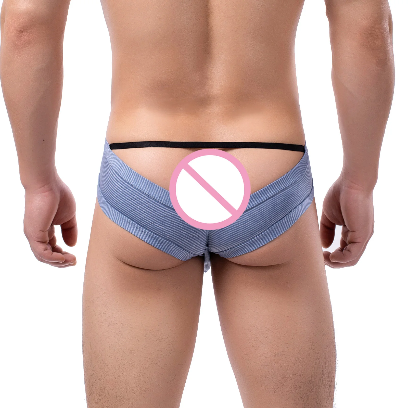 CLEVER-MENMODE Men Sexy Backless Briefs Underwear Open Butt Straps Panties Penis Pouch Jockstrap Buttstocks Lingerie Underpants