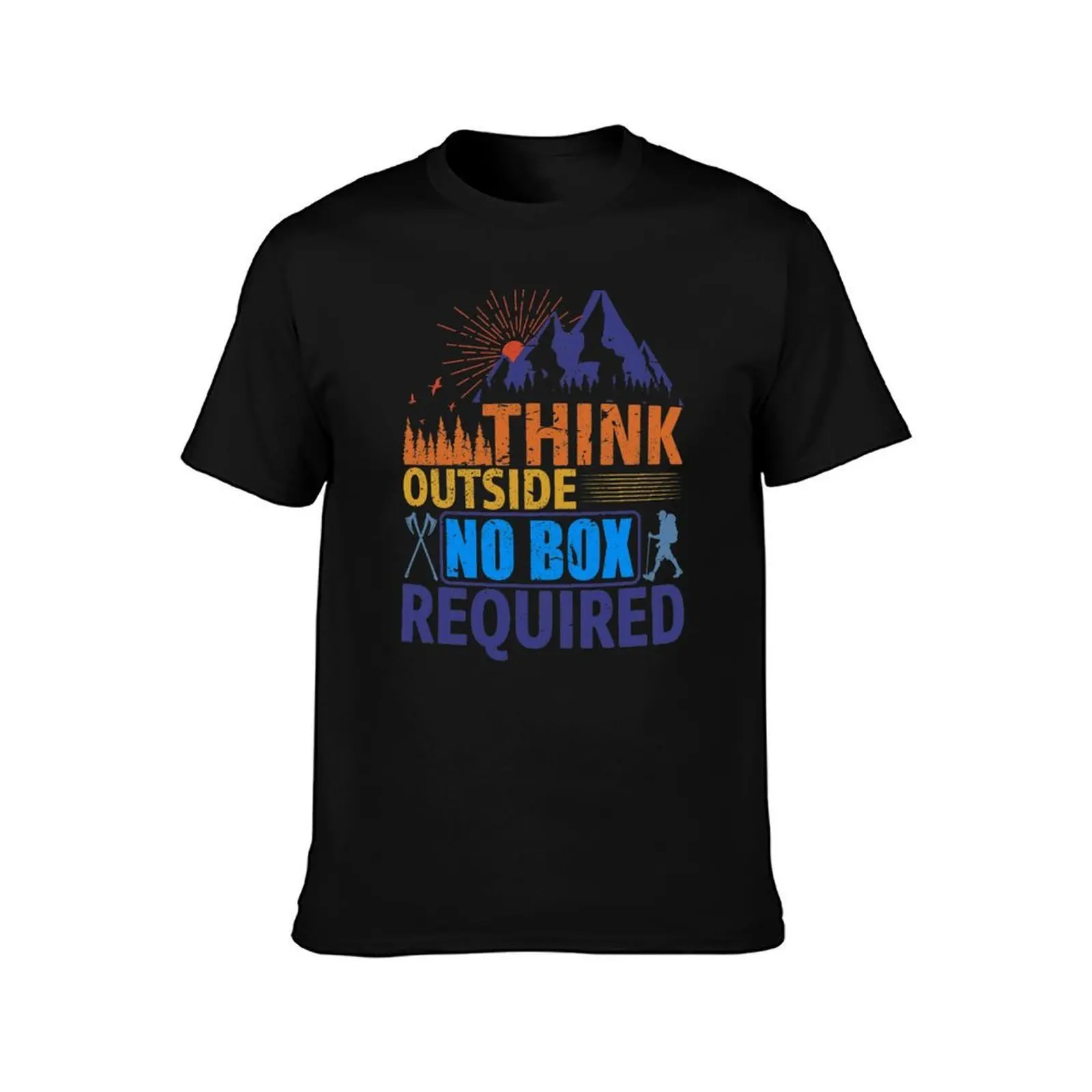 Think Outside No Box Required T-Shirt Modern Print Casual T-Shirt