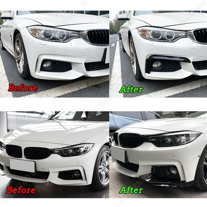 For BMW 4 Series F32 F33 F36 M-Sport 2014-2020 Front Bumper Lip Spoilker Splitter Fog Lamp Grille Trim Body Kit Tuning Stickers