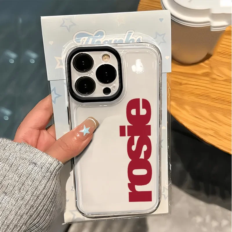INS Korea ROSIE Handyhülle für iPhone 17 16 15 14 13 12 11 Pro Max Mini SE 7 8 Plus 17E Air Stoßfeste Transparente Schutzhülle Fundas