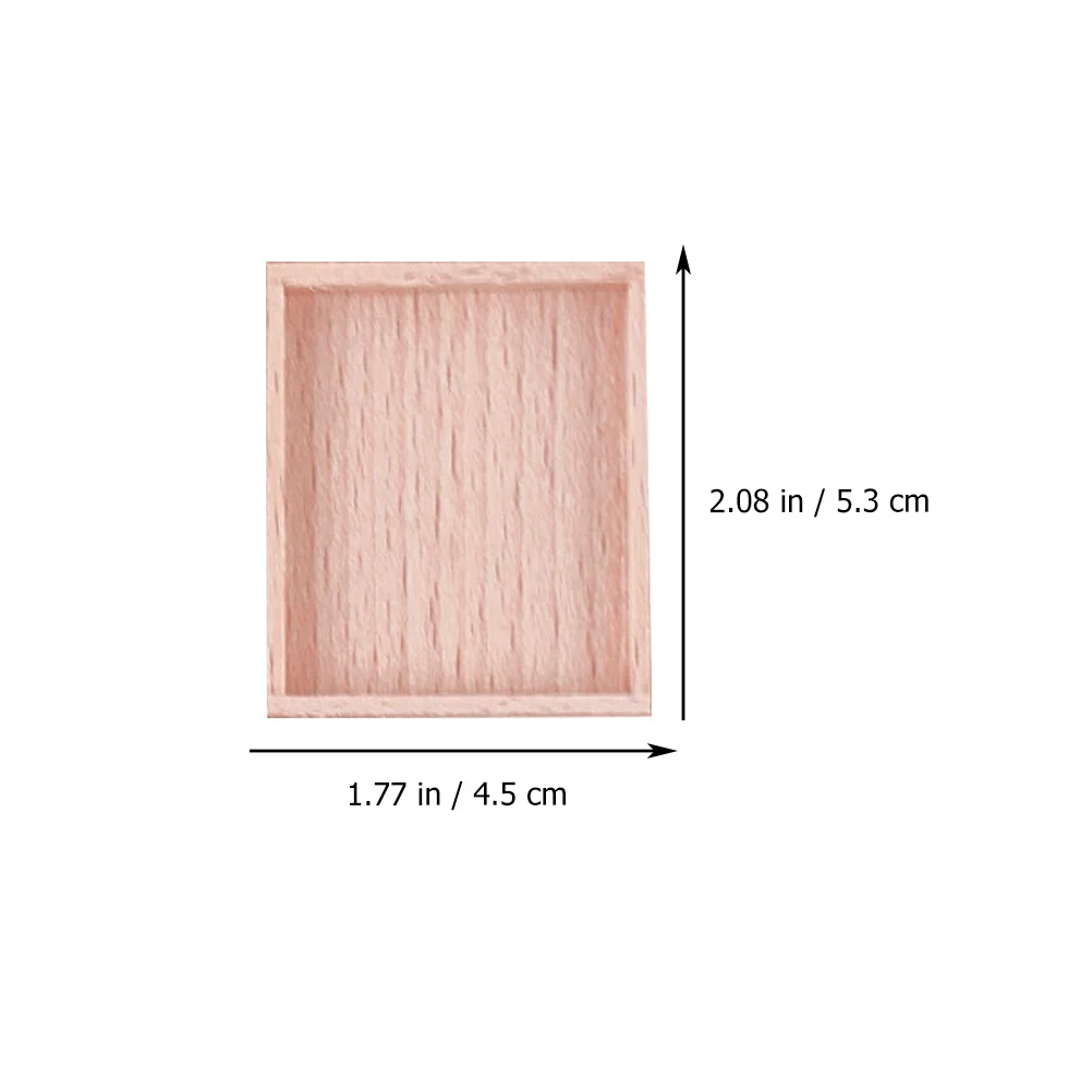 Bandeja de comida de 3 uds., Mini bandejas de madera para servir palés, almacenamiento en miniatura 1/12 05X45X53CM, accesorios de cocina, casa de