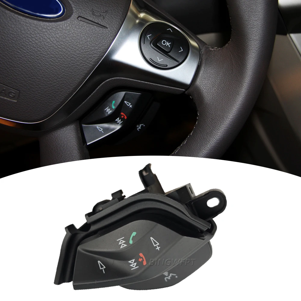 

Blue Backlight Steering Wheel Bluetooth Volume Phone Media Button Switch For Ford Kuga 2012-2015 For Ford Focus 3 2012-2014
