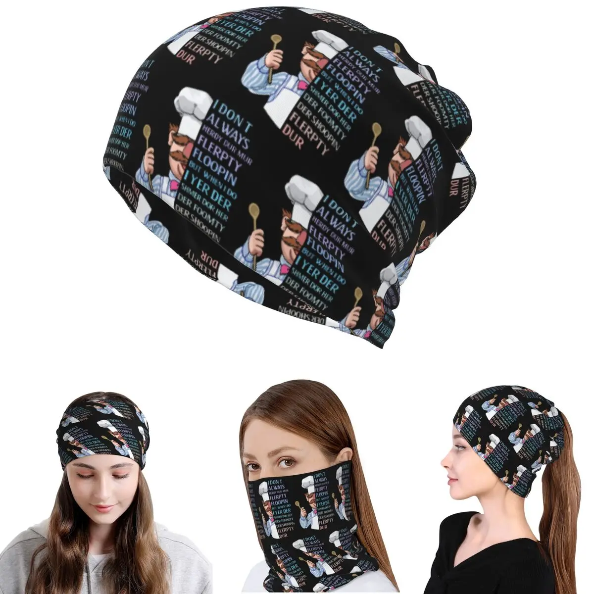 The Swedish Chef - I Dont Always Herdy Dur Mur Bandana Neck Cover Wrap Scarf Multi-use Headwear Beanies Hat Unisex Breathable