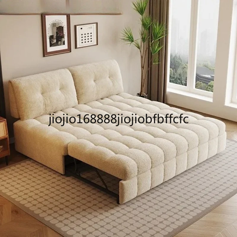 Suitable for  Multifunctional sofa bed dual-purpose foldable apartment without armrests puff fabric sofa