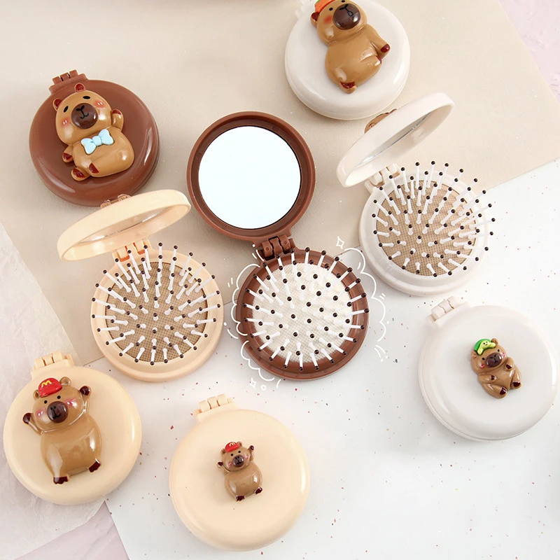 New Capybara Air Cushion Anti Static Massage Brush Plush Hair Combs Portable Cute Kapibala Airbag Comb Hair Styling Tool