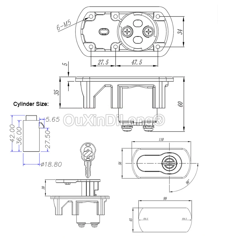 1PCS Self-Service Vending Machine Lock Equipment Electric Cabinet Door Lock Game Machine Lock Smart Terminal Cabinet Lock GF1166 images - 6