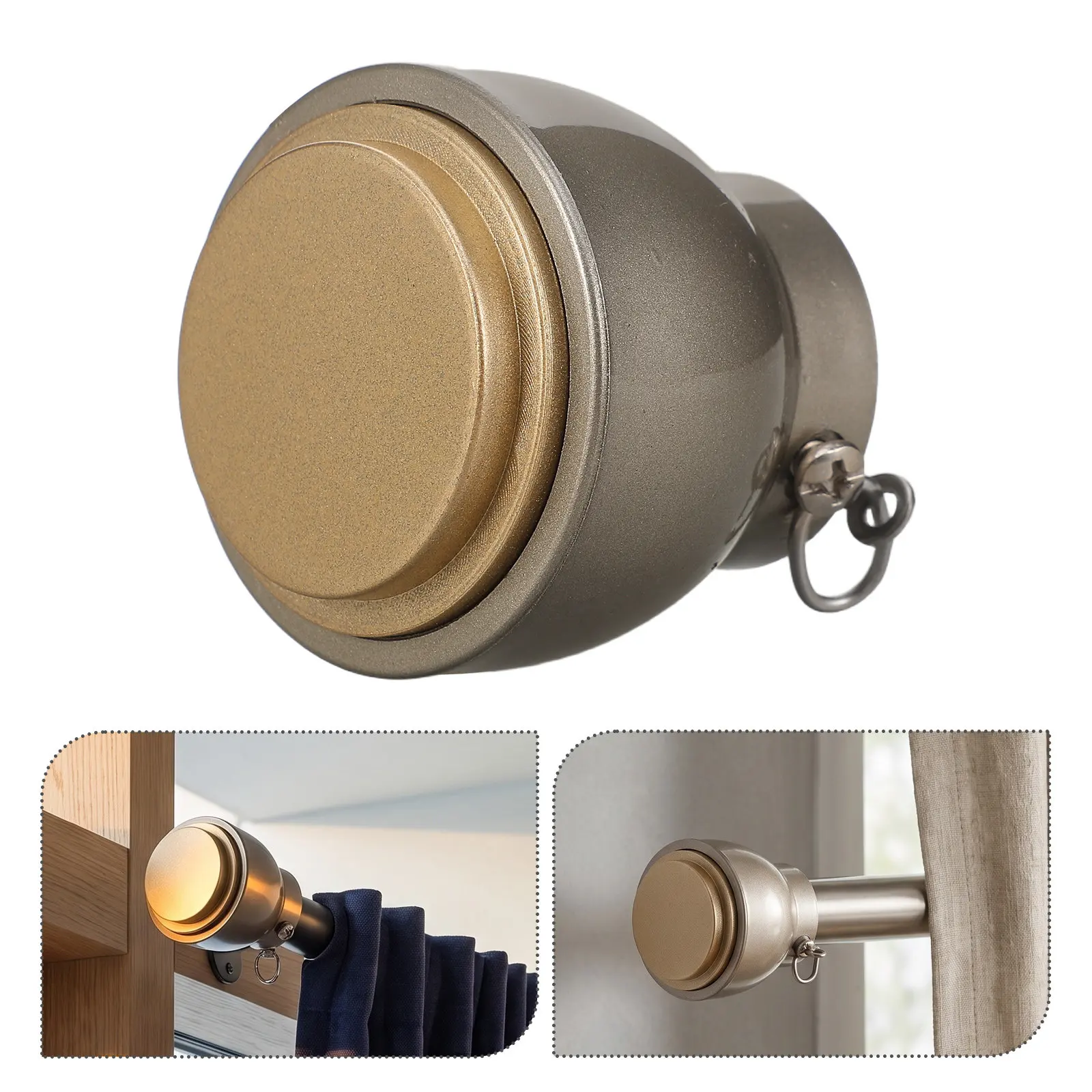 4 Pcs Curtain Rod Cap Finial Caps Terminal Ends Drapery Decorative for Rods Accessories Finials Pole