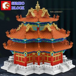 SEMBO Corner Building Blocks China Forbidden City Model Series Large Size Ornaments Kawaii Assembly  Birthday Gift