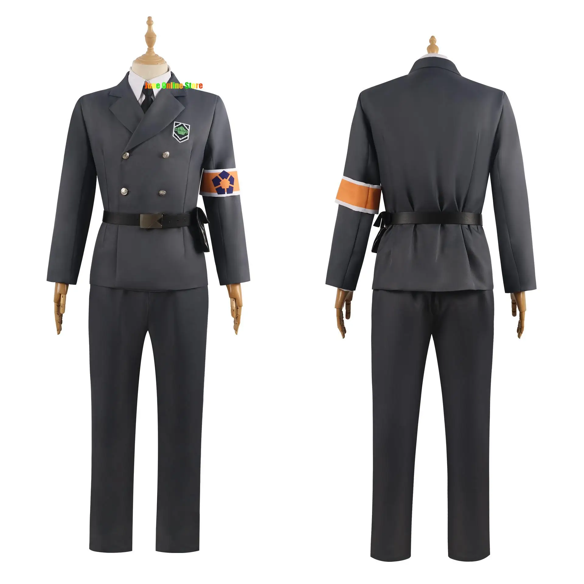 Azul bloqueio guarda uniforme yo hiori sae itoshi shoei baro cosplay traje capa boné braçadeira cinza uniforme militar peruca chapéu gravata cinto