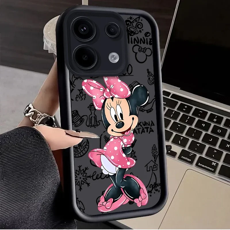 حافظة ديزني ميني لهاتف شاومي ريدمي نوت 13 12 برو بلس 4G 5G 13C 12C توربو 11 11S 10 10S 9 10A 10C 9C A2 A1 غطاء من البولي يوريثان المقاوم للغبار