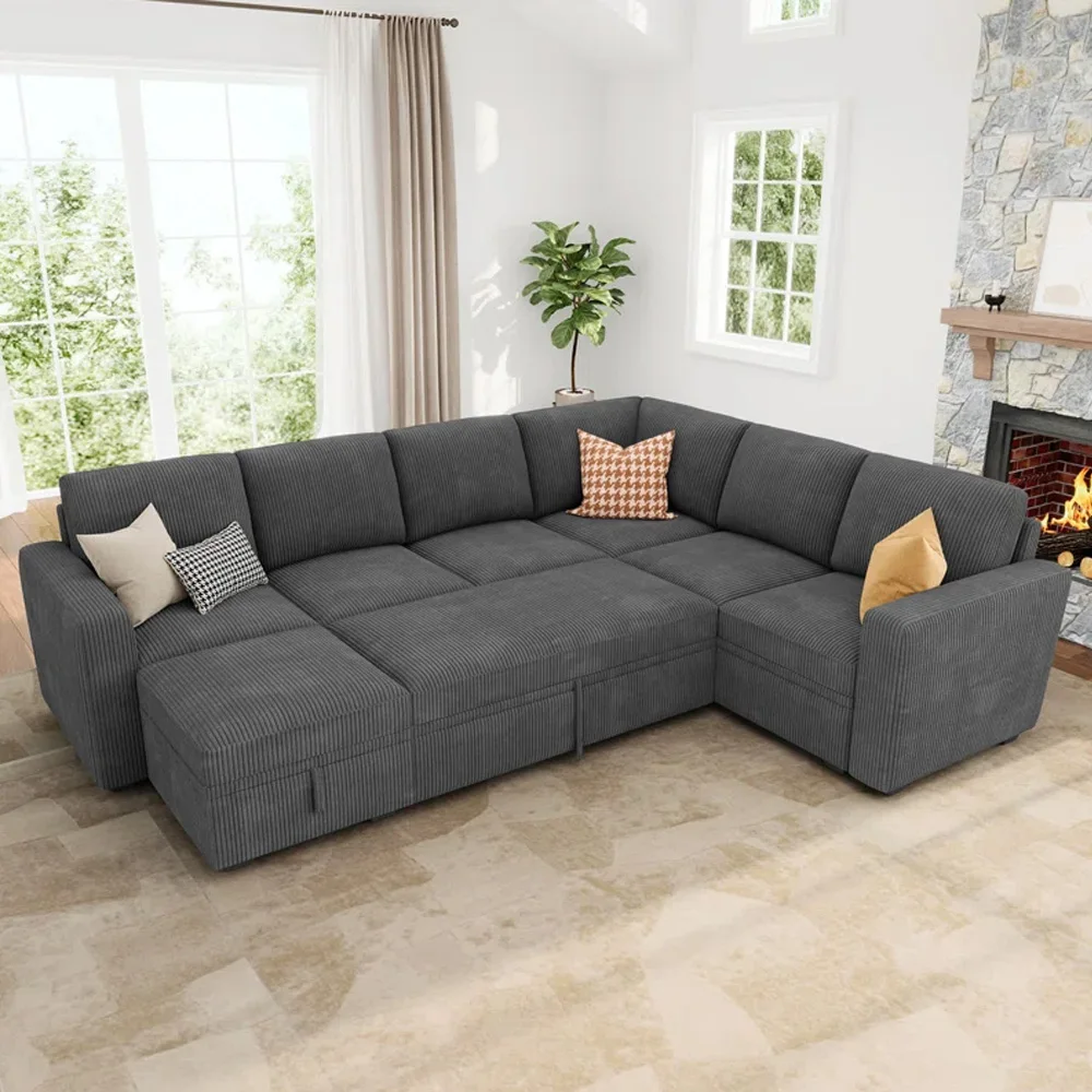 

# Modern Sectional Sofa Set Furniture Living Room Modular Sleeper Sofa Bed Pull Out Sofa Bed with Storage