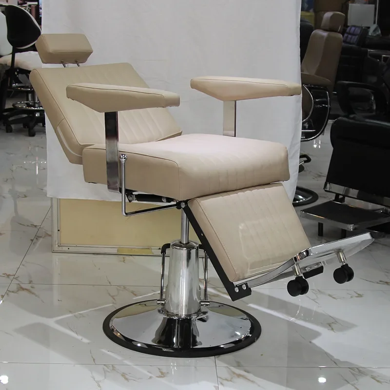 # Modern Luxury Leather Reversible Rotating Lift Barber Chair Adjustable Seat Height For Barber Shop Commercial Use