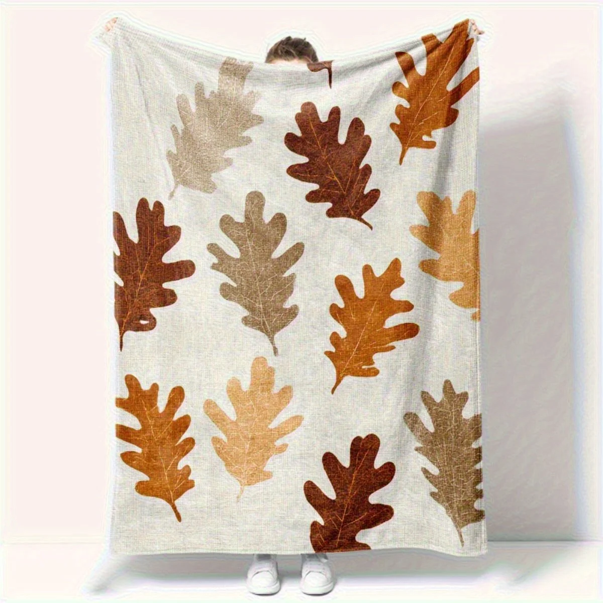 

Одеяло из полиэстера с рисунком дубового листа, можно стирать в машине, подходит для декора спальни и гостиной.