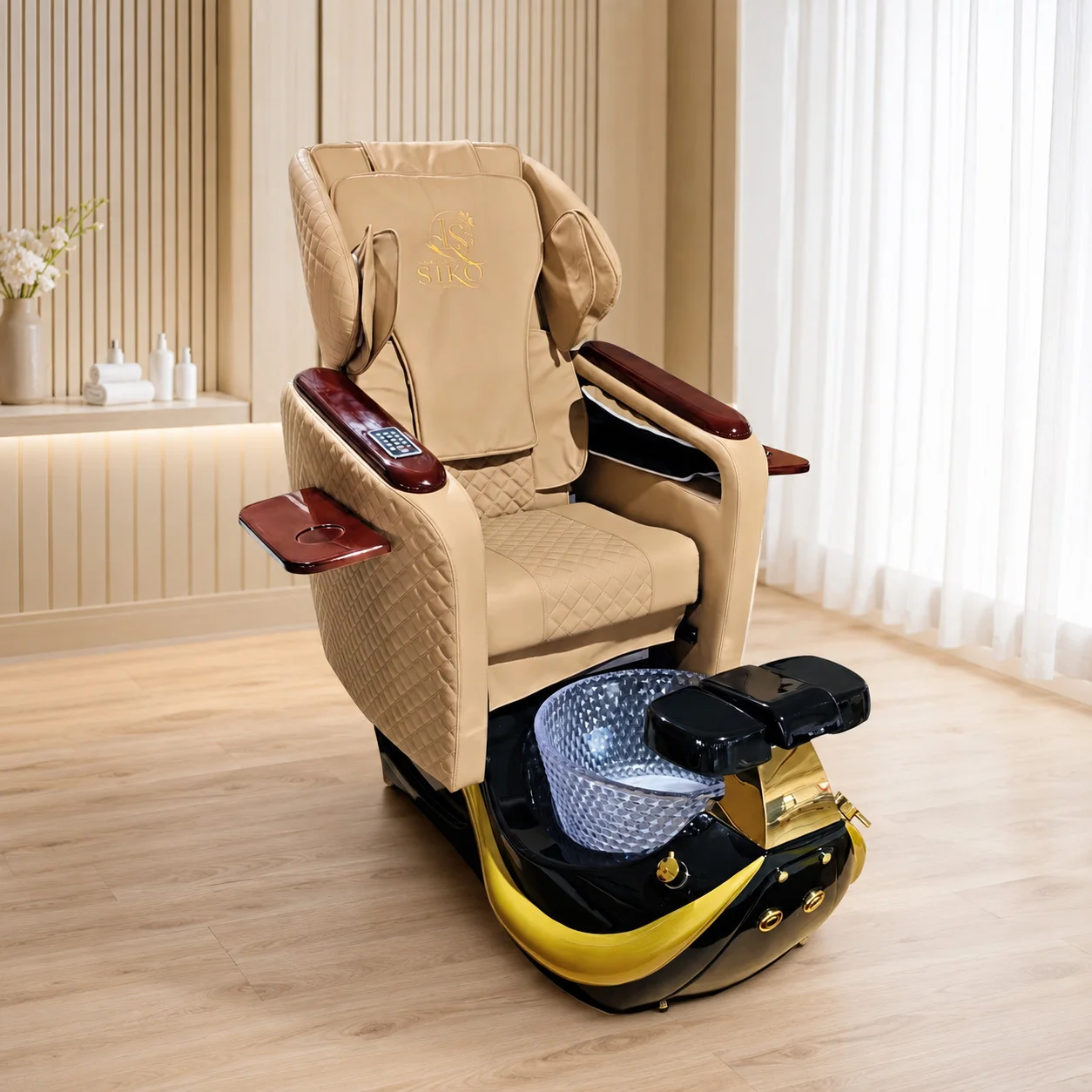 Luxury Pedicure Spa Chair with Foot Tub, Multifunctional Massage Recliner Pedicure Chair for Nail Salon Beauty Foot Spa Store