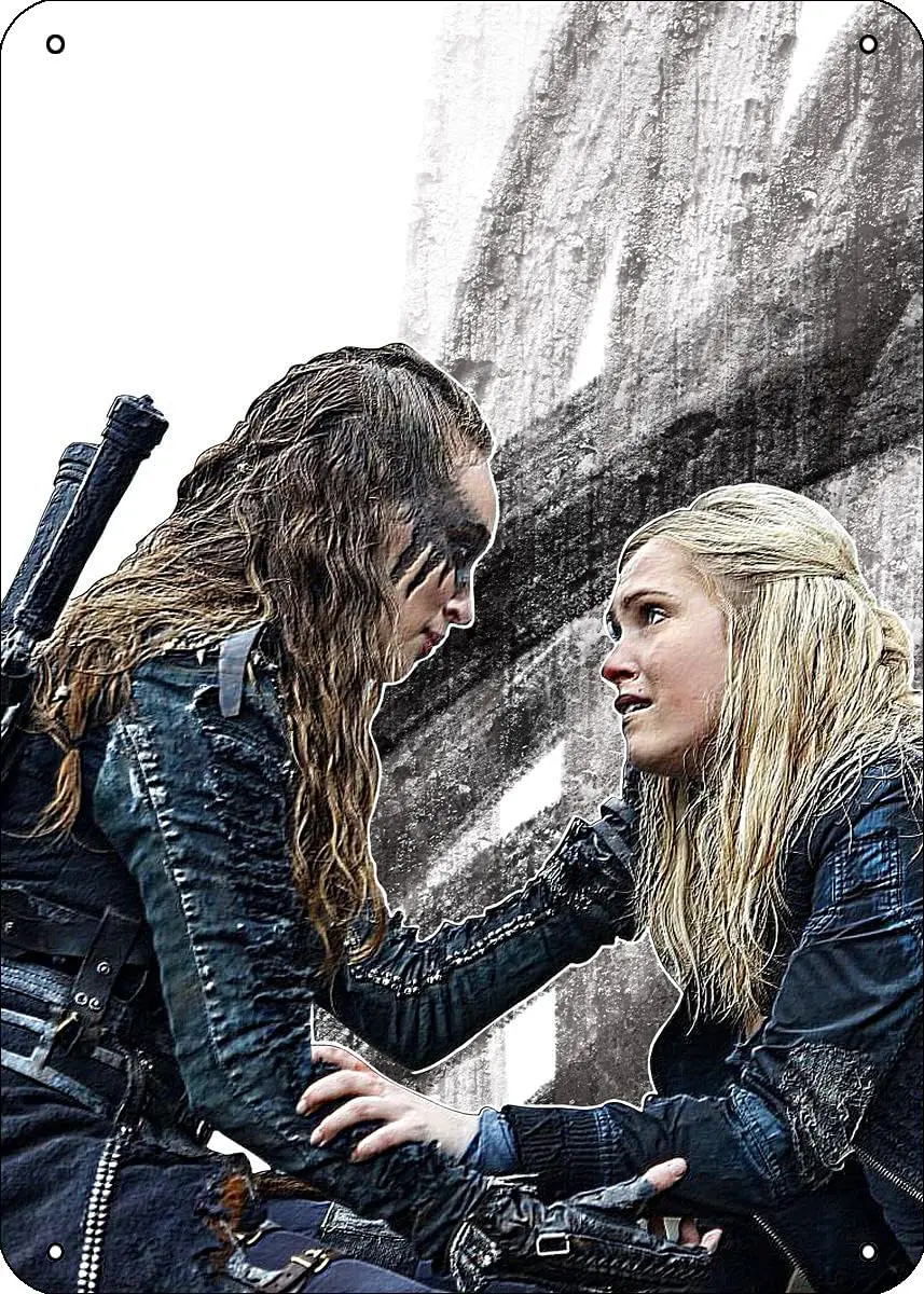 Clarke and Lexa The 100 Poster Metal Tin Sign 8 x 12Inch Funny Man Cave Cool Wall Decor