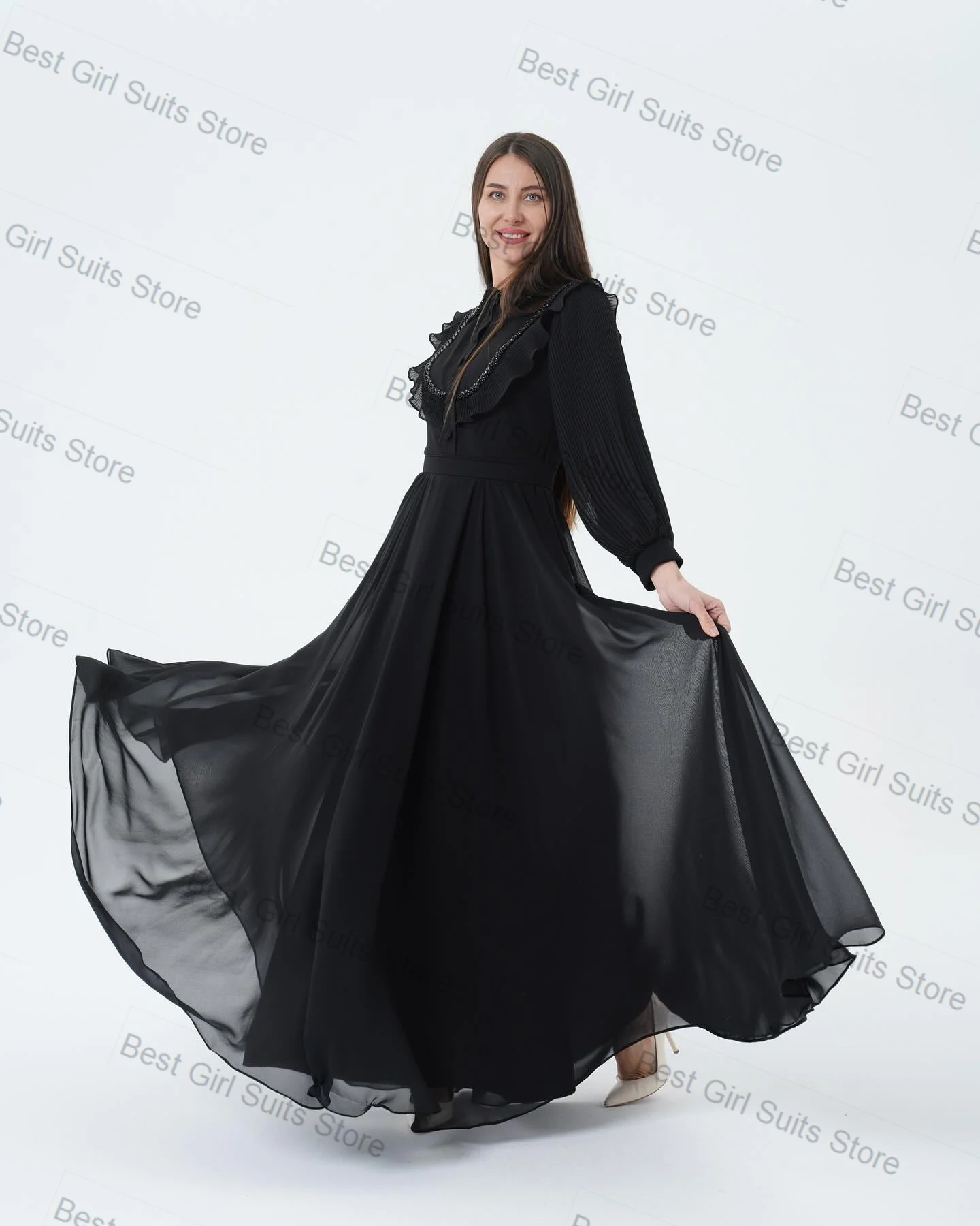 

Black Crystals Women Suit Set 2 Pcs Blazer+Prom Dress Elegant Formal Office Business Jacket Customized Wedding Guest Coat