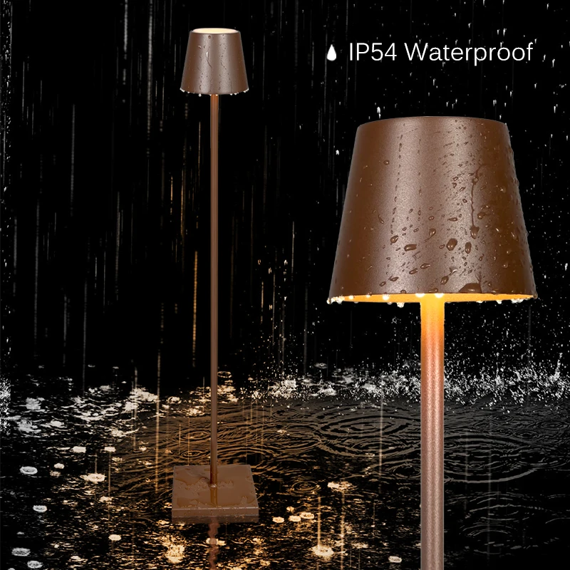 Lámpara de pie recargable impermeable IP54, luz inalámbrica USB, aluminio, portátil, para sala de estar, ahorro de energía, CE y RoHs