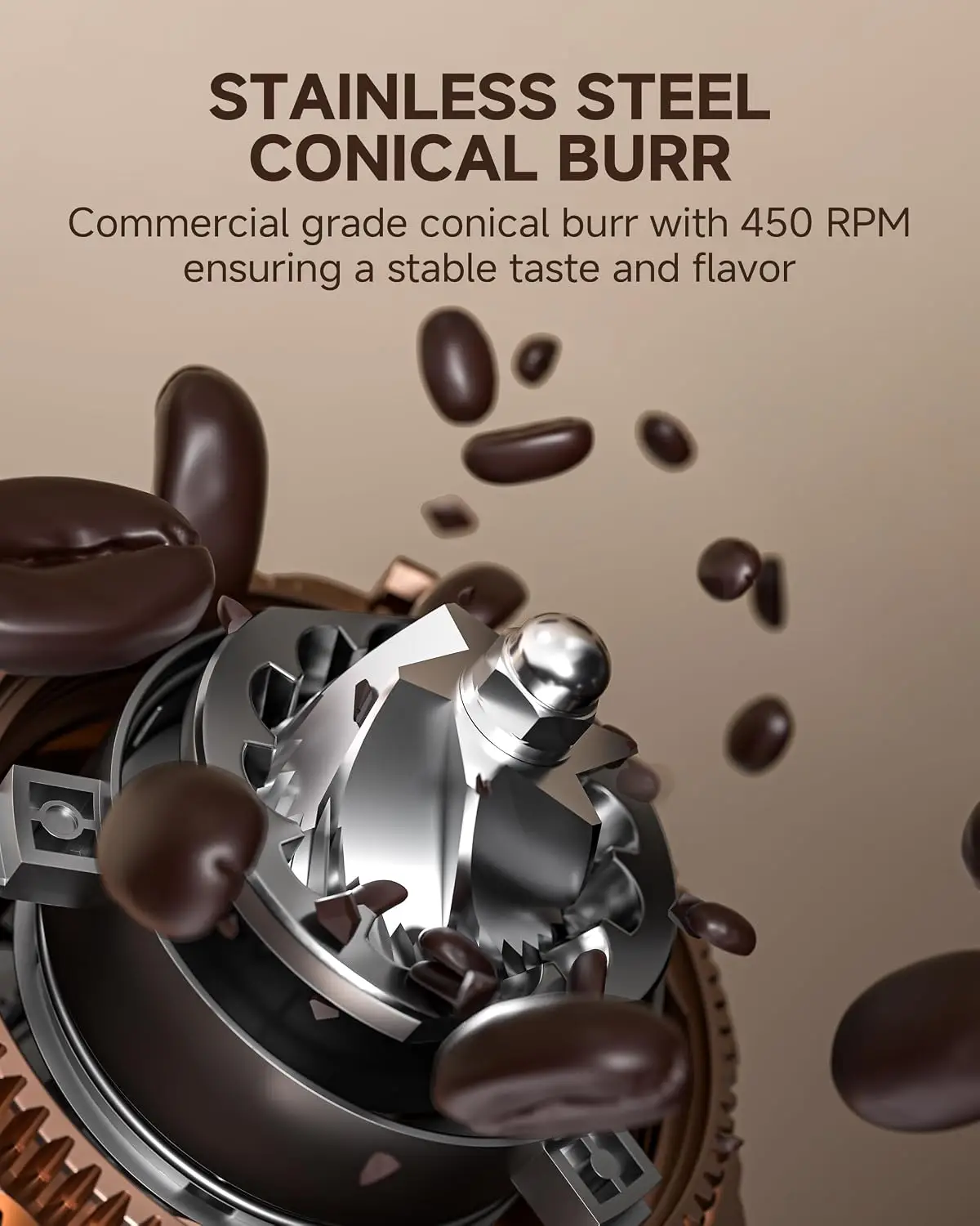 Oro Rosa Single Dose Burr Grinder 75 Settings Quiet DC Motor