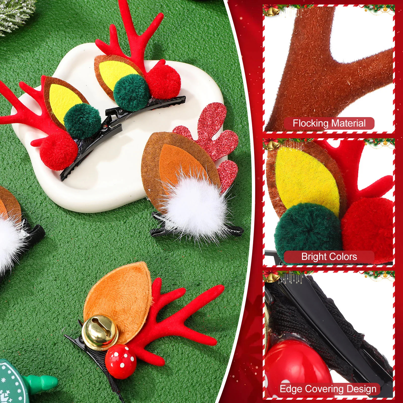 Детские заколки для волос, креативный рождественский дизайн, яркие цветные заколки для волос, детские вечерние декоративные аксессуары, подарок на Рождество