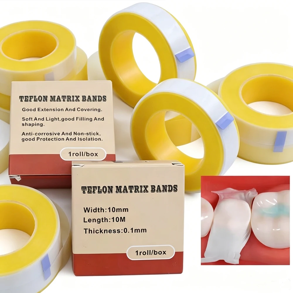 High-quality dental Teflon matrix strips, 10-meter roll for posterior tooth restoration